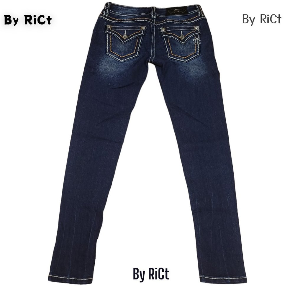 Miss Me Skinny Signature Women's Jeans Size 27x30 Embroidered Low Rise Stretch